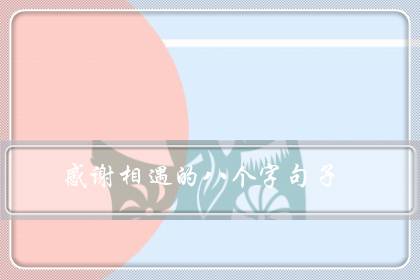 感谢相遇的八个字句子(有幸相遇,不负遇见的句子)